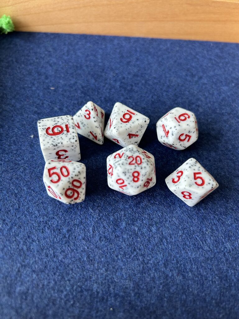 White Granite Dice by Dice Goblin